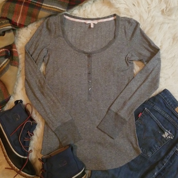 Victoria's Secret Tops - Soft and Sparkly Victoria's Secret Silver Henley